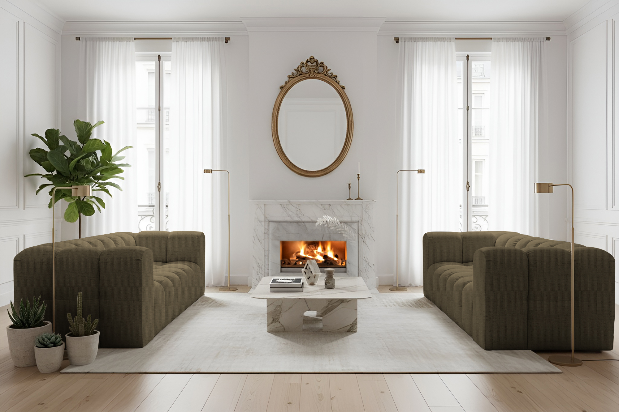 Baloo 3-Sitzer Set Moly Grun